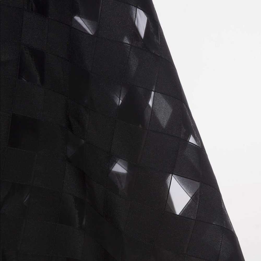 Black Mesh Checkered Flowy Casual Maxi Dress - Picture 3 of 3